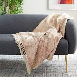 Safavieh Becks Cotton Blankets Beige, Copper