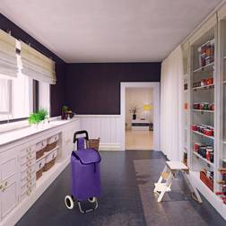 Relaxdays Folding Grocery Tote with Casters - Purple
