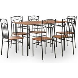 vidaXL Kitchen Dining Set 27.6x47.2" 7pcs