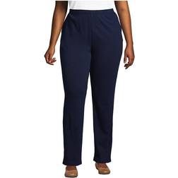 Straight Leg Sport Knit Trousers Women Blue