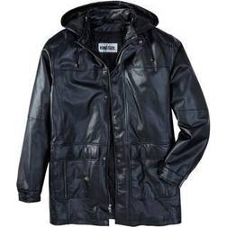 KingSize Hooded Leather Jacket - Black