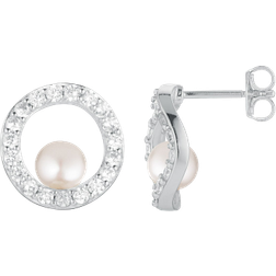 Sif Jakobs Ponza Circolo Earrings - Silver/Transparent/Pearls