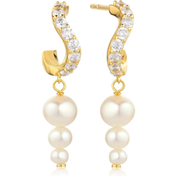 Sif Jakobs Ponza Lungo Earrings - Gold/Transparent/Pearls