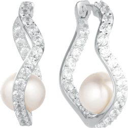 Sif Jakobs Ponza Earrings - Silver/Transparent/Pearls