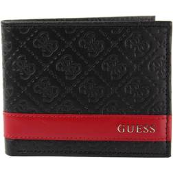 Guess Mesa Double Billfold Wallet - Black/Red