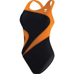 TYR Women's Maxfit T-Splice Swimsuit - Black/Orange