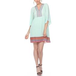 White Mark Gabrielle Embroidered Dress - Mint