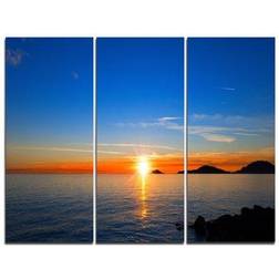 Design Art Bright Sunset in Gulf of La Spezia - 3 Framed Art