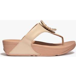 Fitflop Lulu Crystal-Circlet Leather Toe-Post Sandals - Crystal/Circlet