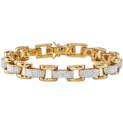 PalmBeach Two-Tone Curb-Link Bracelet - Gold/Diamond