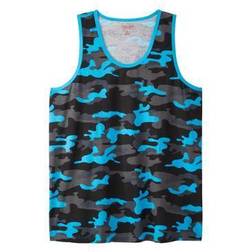 KingSize Heavyweight Cotton Tank - Electric Turquoise Camo