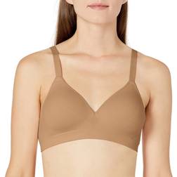 Hanes Perfect Coverage Wireless Seamless Convertible T-shirt Bra - Nude Rib