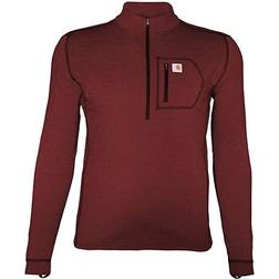 Carhartt Men's Force Tech Quarter-Zip Thermal Base Layer Long Sleeve Shirt - Fired Brick Heather