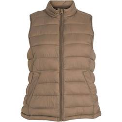 Vila Quiltet Vest - Walnut