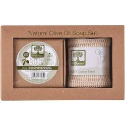 Bioselect Set Olive Oil Soap+Exfoliating 100%cotton 1