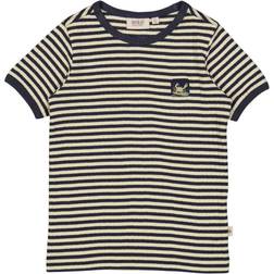 Wheat T-Shirt Krabbe på Surfbræt midnight stripe