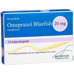 Omeprazol Bluefish, enterokapsel, hård 20 mg 14