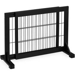 Relaxdays Safety Gate for Children & Pets, HxD: 56 x 70115 cm, with Feet and Floor Protectors, FreeStanding, Black