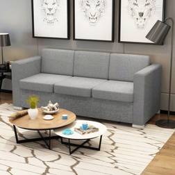 vidaXL 3-Sitzer-Sofa Stoff Hellgrau Sofa