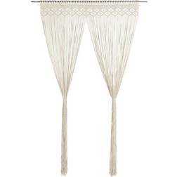 vidaXL Macrame Curtain Cream 140x213.36cm