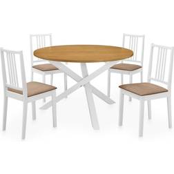vidaXL 5-delige Eethoek MDF Wit