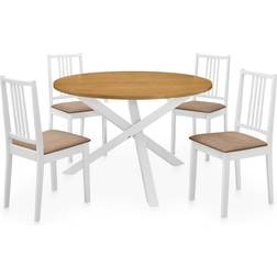 vidaXL Muebles De 5 Piezas MDF Blanco Juego de Comedor 5pcs