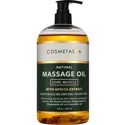 Cosmetasa Aceite para masajes muscular alivio de dolor con arnica calmante rapido 8.8 oz