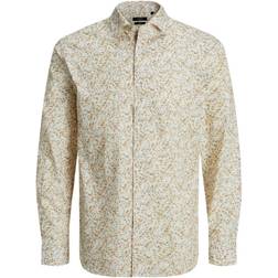 Jack & Jones Regular Fit Printed Shirt - Beige/Iced Coffee