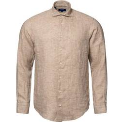 Eton Linen Twill Shirt - Brown