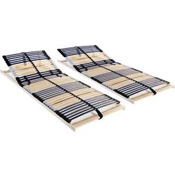 vidaXL Reti A Doghe 2 pz 7 Zone Con 42 Doghe In Legno 70x200 cm - Marrone