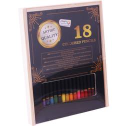 Craft Malstifte, Colouring Pencils 18 pcs in Wooden Box K-CR0392/18/GE