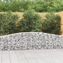 vidaXL Cesti Gabbioni Ad Arco 7 pz 400x30x60/80 cm Ferro Zincato