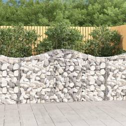 vidaXL Cesti Gabbioni Ad Arco 9 pz 200x30x100/120 cm Ferro Zincato - Argento