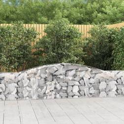 vidaXL Cesti Gabbioni Ad Arco 10 pz 400x30x60/80 cm Ferro Zincato - Argento
