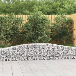 vidaXL Cesti Gabbioni Ad Arco 8 pz 400x30x40/60 cm Ferro Zincato - Argento
