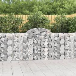 vidaXL Cesti Gabbioni Ad Arco 14 pz 200x30x100/120 cm Ferro Zincato Arredo Giardino
