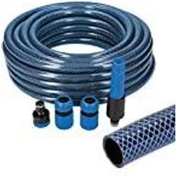 Edm Kit Tuyau D''Arrosage Intérieur Bleu Ø15 mm Rouleau Ø20 mm (5/8") Extérieur 25M E3-74099