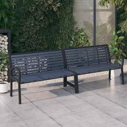 vidaXL Doble Acero Y WPC Negro 251 cm Banco de Jardín