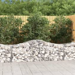 vidaXL Arched Gabion Baskets 9 Iron Silver