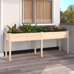 vidaXL Planter with Liner 203x53x76 Solid Wood Fir