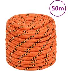 vidaXL orange, 18 mm/ 50 m Marine Rope Dock Coil Boat Line Polypropylene Rope Multi Sizes Multi Colours