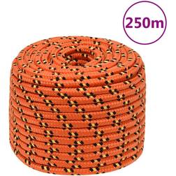 vidaXL orange, 14 mm/ 250 m Marine Rope Dock Coil Boat Line Polypropylene Rope Multi Sizes Multi Colours