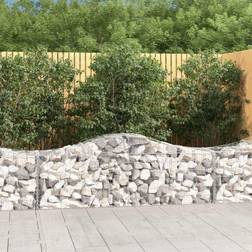 vidaXL Arched Gabion Baskets 4 Galvanised Iron