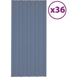 vidaXL Dachpaneele 36 Stk Verzinkter Stahl Grau 100 x 45 cm