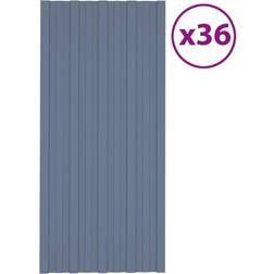 vidaXL Grey Roof Panels 36 pcs Galvanised Steel Grey 100 x 45 cm