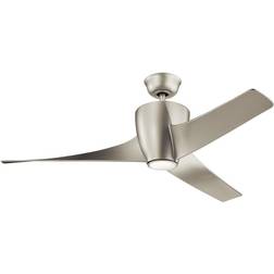 Elstead Lighting Deckenventilator Mit 3 Flügeln 142 cm Und LED-Fernbedienung Aus Gebürstetem