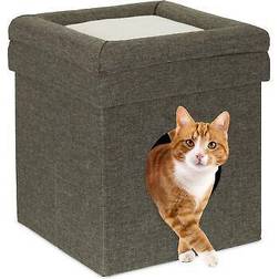 Relaxdays cat cave foldable, cuddle cave 2 cat hideaway