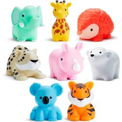 Munchkin bath toy scoop with, wild animal bath toy squirts, 9m 8pcs