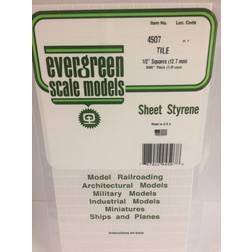 Evergreen Styrenplade, 1,0 mm m/ 12,7 mm fliser, 15 x 30 cm 1,1 mm fuge