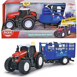 Dickie Toys Massey Ferguson Tractor With Trailer 26 cm